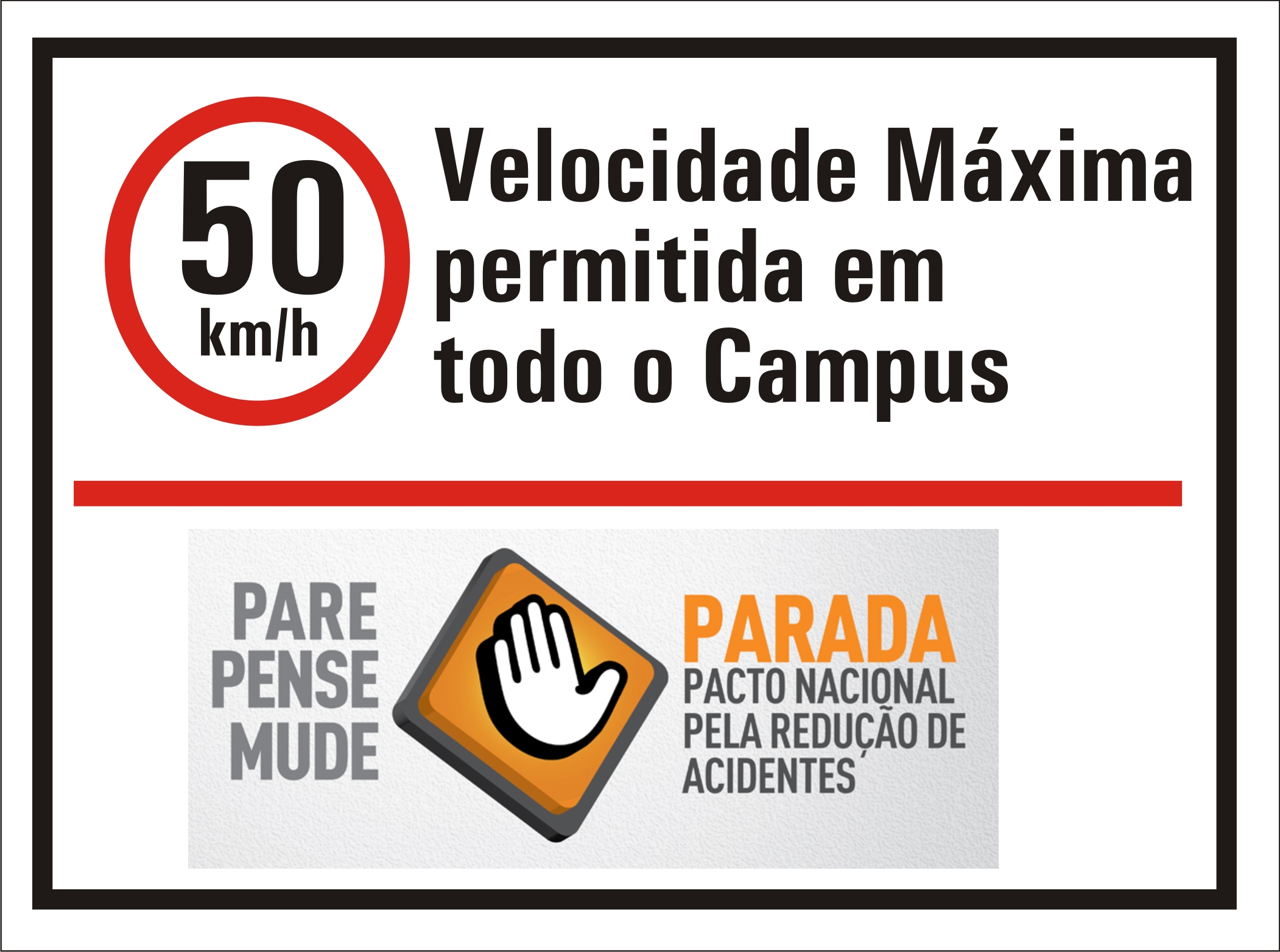 placa de transito do campus